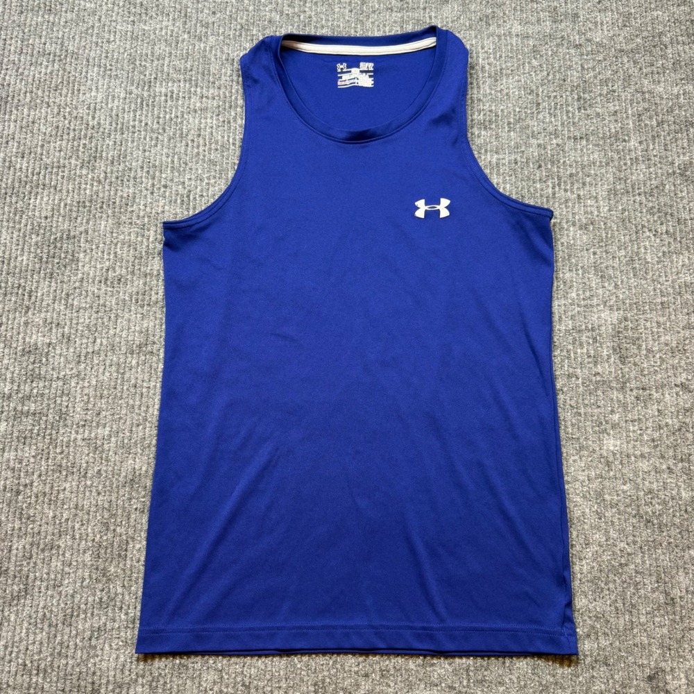 Under Armour Baseline Tank Top Mens Small Royal Blue Fitted Athletic‎ Gym Active